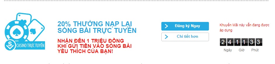 Thưởng nạp lại 20% tại sòng bài trực tuyến Fun88