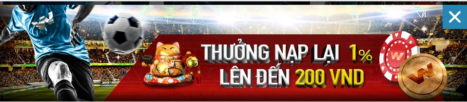 Nhà cái W88 thưởng nạp lại 1% mỗi ngày lên tới 200,000 VND