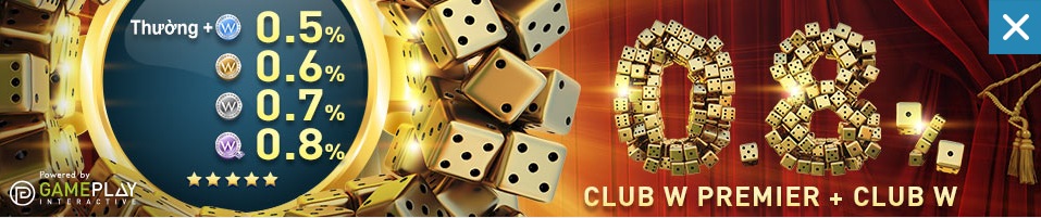 Hoàn trả lên đến 0.8% tại casino trực tuyến W88