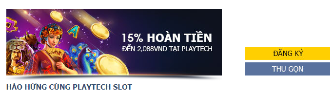 M88 khuyến mãi hoàn tiền 15% tại Playtech Slot lên tới 2,088,000 VND