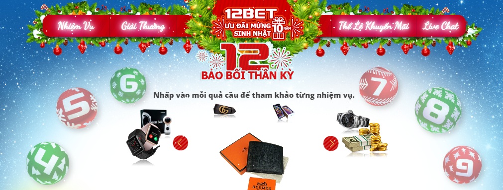 Sưu tầm 12 Bảo bối thần kỳ tại 12BET để nhận thưởng hấp dẫn